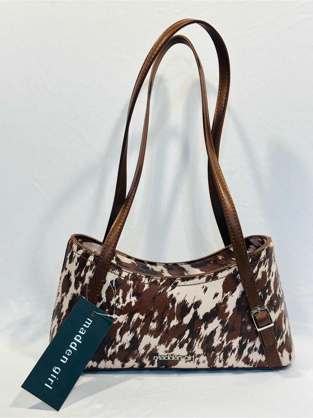 Madden Girl Brown and Cream Printed Shoulder Bag